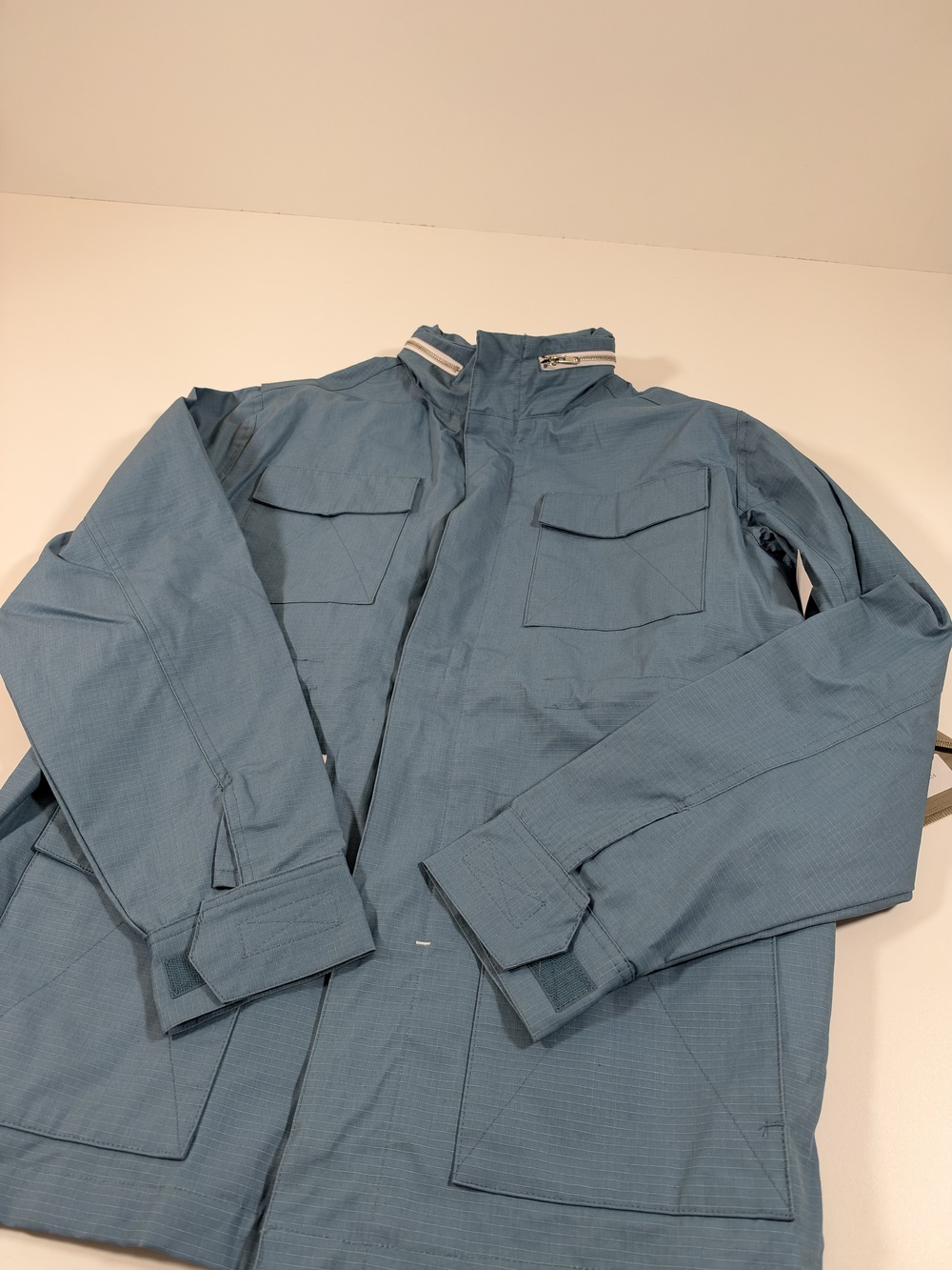 ÉS Bingham Jacket Mens L Blue Slate Hooded Cotton Parka Full Zip Skate Outdoor